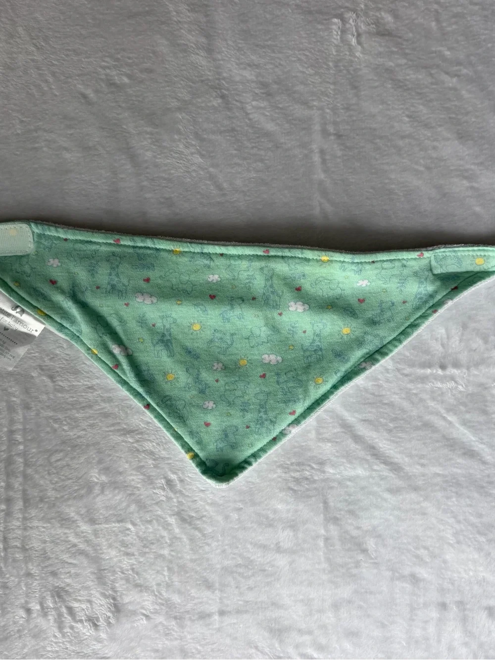 Petit Lem Pastel Blue, Mint Green, White & Gray Bandana Bibs - Set of 4